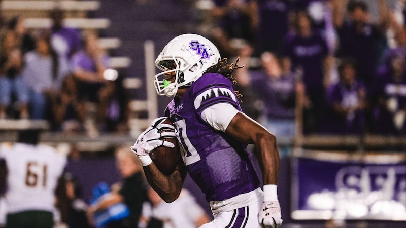 Chapel Hill's Cameron Kelley caught a TD pass in SFA's win over SE Louisiana