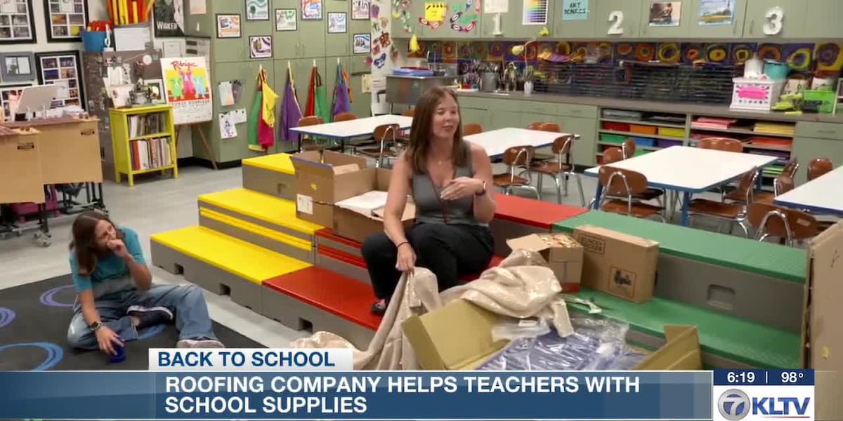 Roofing company helps East Texas teachers with back-to-school supplies