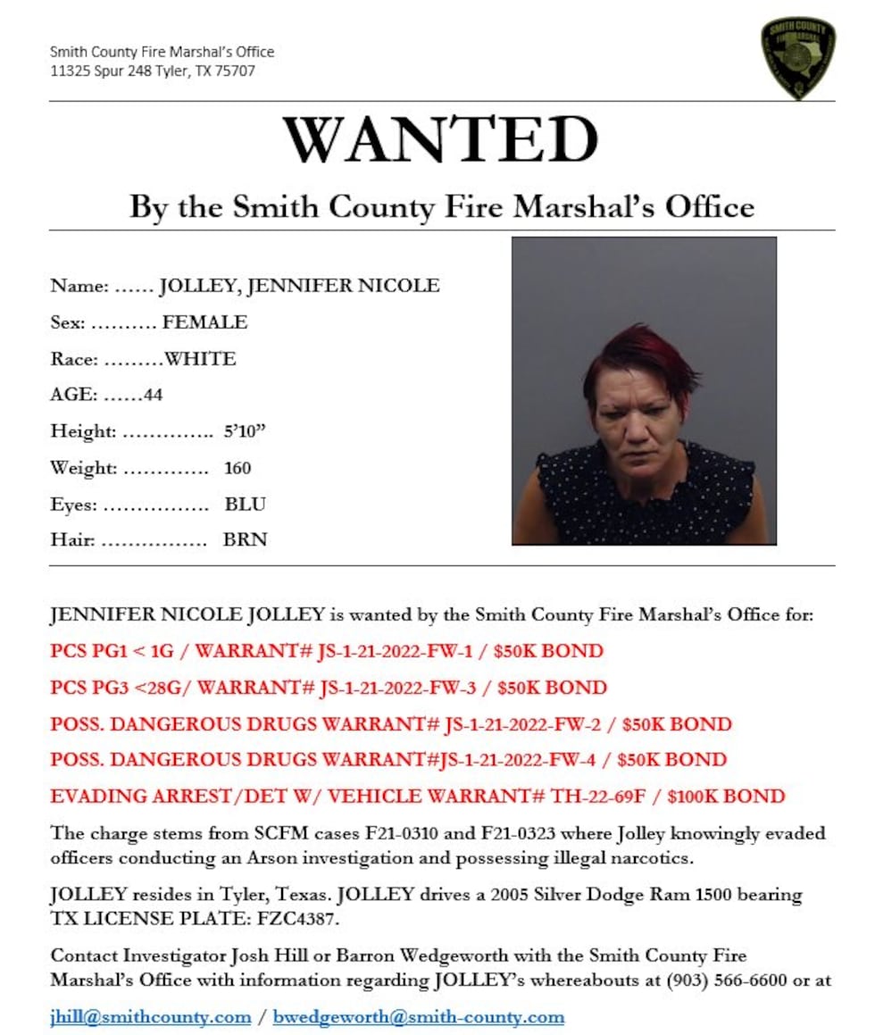 Additional warrants issued for Smith County arson suspect out on bond