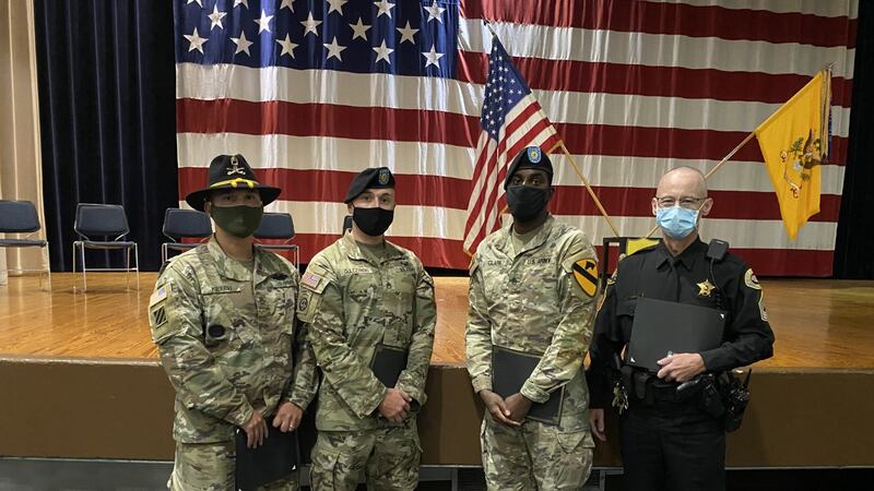 Three Fort Hood soldiers were recognized by the Bell County Sheriff’s Office with the...