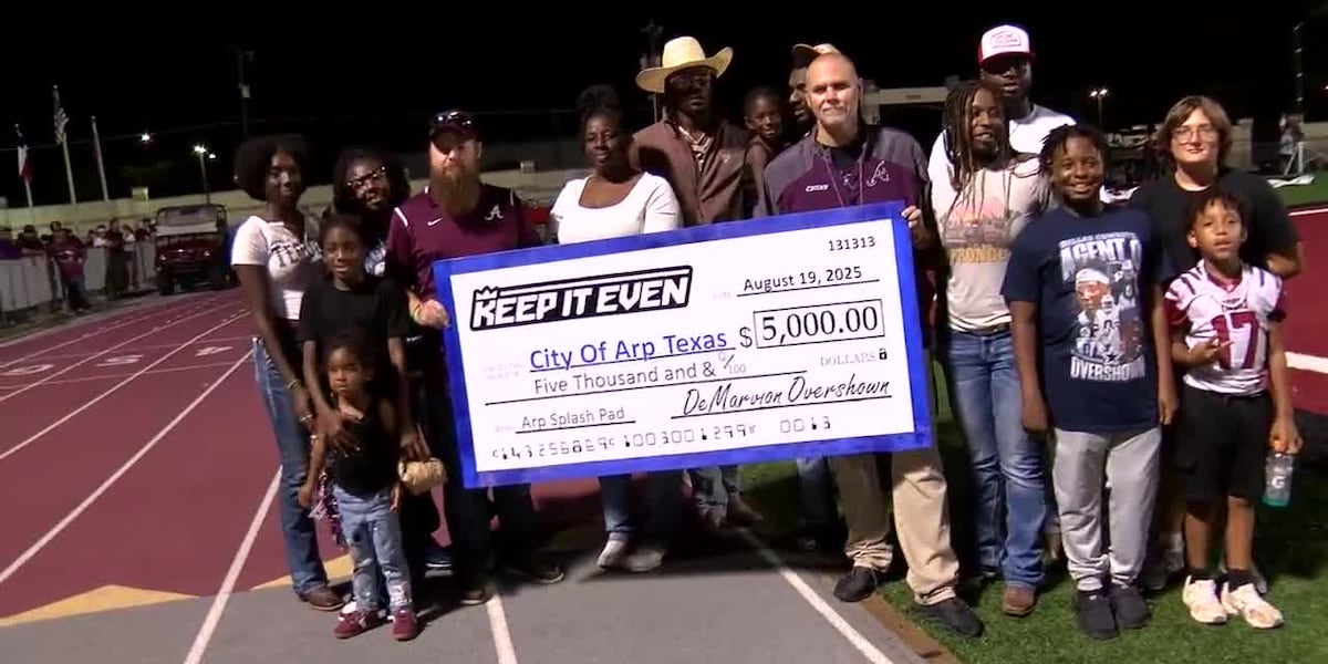 Cowboys star DeMarvion Overshown makes donation to fund Arp splash pad; Tigers blank Sabine 61-0