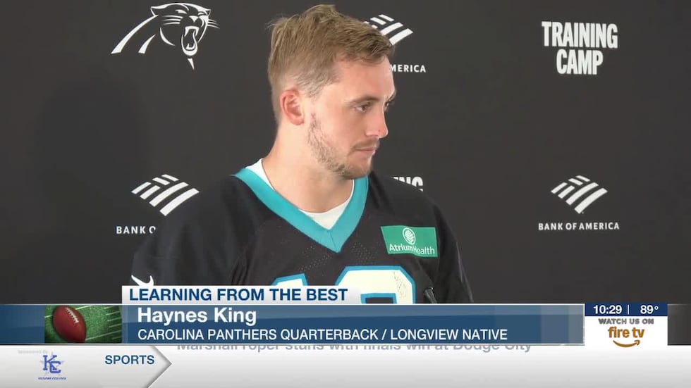 Longview’s Haynes King makes NFL debut, scores game-winning touchdown for Panthers