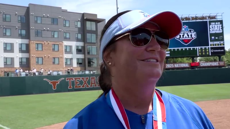 Bullard softball coach Julie Murry after winning the state championship